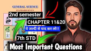 class 7th science 1 important questions 2nd Semester exam 2024  science important questions 7th std [upl. by Olnek]