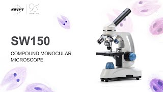 SWIFT SW150 Monocular Compound Microscope 40X1000X With Transmitted and incident LED Illumination [upl. by Wilda423]