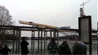 Metro Vancouver Port Mann Bridge Collapsed Crane [upl. by Anaihs]