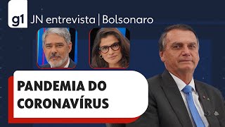 Bolsonaro responde a pergunta sobre pandemia em entrevista ao JN [upl. by Mylor]