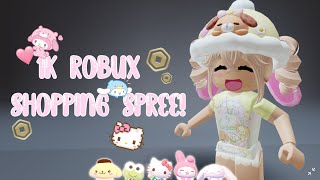 1k robux shopping spree 🛒🎀💌🛍 roblox robux shopping [upl. by Ynatsyd]