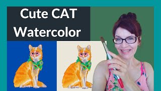 How to Paint A Cat In Watercolor Illustration Tutorial [upl. by Brent888]