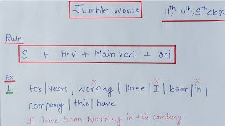 REARRANGE  JUMBLE WORDS FOR 11th 10th9th class [upl. by Lynea164]