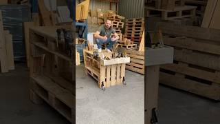 DIY workbench with 4 pallets  woodworking diy workbench [upl. by Basir629]