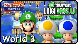 New Super Luigi U  World 3  Sparkling Waters 3 Players 100 Walkthrough [upl. by Furnary905]