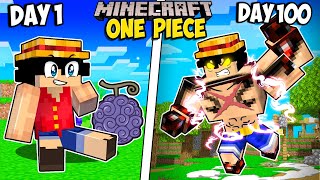 I Survived 100 Days as LUFFY in Minecraft [upl. by Massingill]