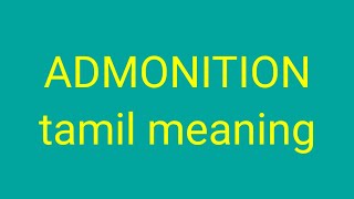 ADMONITION tamil meaningsasikumar [upl. by Ahsead357]