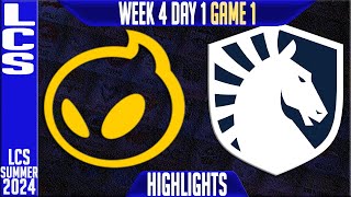 DIG vs TL Highlights Game 1  LCS W4D1 Summer 2024  Dignitas vs Team Liquid Week 4 Day 1 [upl. by Nylissej]