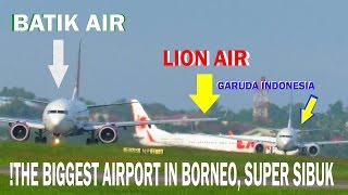 KESIBUKAN BANDARA SEPINGGAN BALIKPAPAN VIDEO PESAWAT TERBANG INDONESIA [upl. by Aynik]