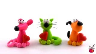 LETS CLAY How to make polymer clay PETS easily [upl. by Enomahs373]