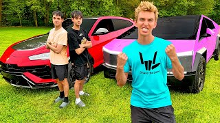 Racing the Dobre Brothers Cybertruck VS Lamborghini [upl. by Civ]