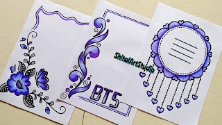 Purple Border Designs💜Project Work DesignsA4 SheetAssignment Front Page Design for School Project [upl. by Tnomed294]