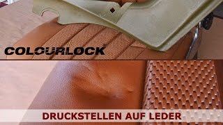 Druckstellen auf Leder  wwwlederzentrumde Lederpflege  COLOURLOCK [upl. by Ruffin]