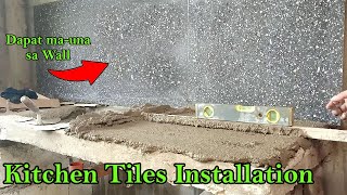 Magandang paraan sa pag install ng tiles sa lababo  Kitchen Tiles tips [upl. by Stichter]