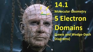 141S2213 Molecular Geometry 5 Electron Domains Lewis  WedgeDash Diagrams HL IB Chemistry [upl. by Ynafetse]