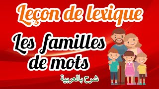 LexiqueLa famille de motsدرس باللغة العربية [upl. by Eillo]