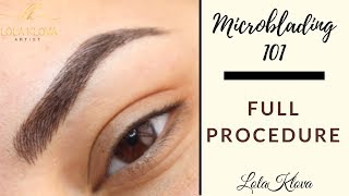 FULL MICROBLADING PROCEDURE TUTORIAL  Step by Step [upl. by Roxi784]