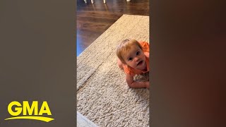 Toddler has hilarious reaction to dad telling her its bath time [upl. by Naleek]