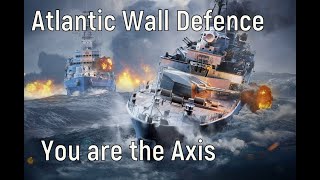 World of Warships  DDay event Atlantic Wall Defence you are the Axis [upl. by Hakceber]