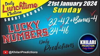 21st January 2024 Lucky Numbers for  Uk49s Lunchtime Prediction for today  Sunday Lucky Numbers [upl. by Carmelia]