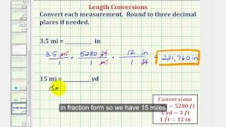 Ex Length Conversions Miles to Inches Miles to Yards [upl. by Iorio]