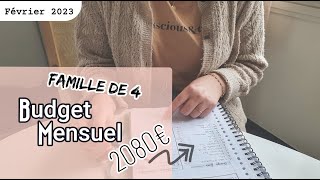 Mon petit BUDGET de Février 2023  2080€ pour 4 personnes I Méthode ENVELOPPE BUDGETAIRE [upl. by Dnomad]