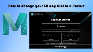 Maya Tutorial How To Change From A 30 Day Trial To A License [upl. by Notled]