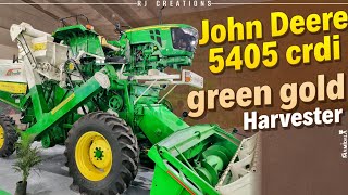 John deere 5405 crdi greengold 4wd harvester review  walk around [upl. by Horgan]