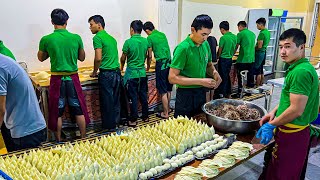 Uzbekistan 30 COOKS 6 TANDOORS 6000 Samosa PER DAY  Uzbek Giant Food Factory [upl. by Carney]