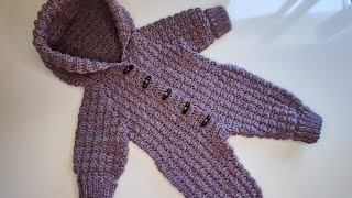 Crochet 69 How to crochet a warm baby bodysuit  onesie  romper  Part 1 [upl. by Anelaj]