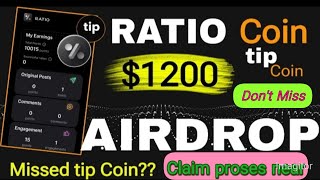 Free Tip Coin Airdrop Claim  New RatioCrypto Airdrop  Ratio Coin Airdrop free [upl. by Roux]