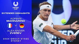 Adrian Mannarino v Alexander Zverev Extended Highlights  United Cup 2024 Group D [upl. by Cassandry]