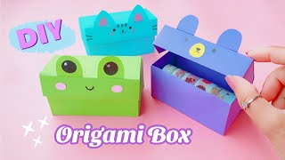 DIY Origami Paper Box  How to make Stationary Box  Easy Origami Box Tutorial DIY [upl. by Bard]