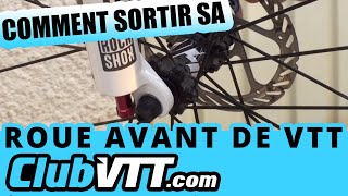 Sortir la roue avant de vtt avec frein disque  031 [upl. by Nilatak]