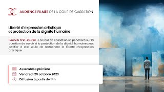 Audience 201023  Liberté d’expression artistique et protection de la dignité humaine [upl. by Newg]