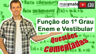 Função do Primeiro Grau Função Afim Questões Comentadas  Parte 1 [upl. by Mahmud]