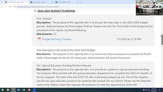 WCSD BOE October 9 2024 Budget Committee [upl. by Atiuqet]