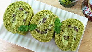 Matcha Swiss Roll 抹茶瑞士蛋糕卷 [upl. by Belter]