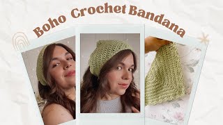 Easy Crochet Bandana Tutorial Triangle Crochet Bandana [upl. by Eanahs]