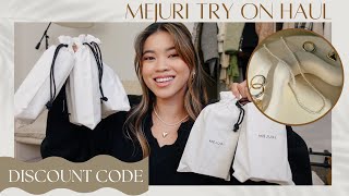 NEW MEJURI JEWELRY TRY ON HAUL amp UNBOXING  11 new pieces 10 discount [upl. by Nlocnil]