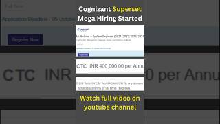 Cognizant Superset Mega Hiring Started cognizant job freshers shorts trending viralshorts [upl. by Aksel828]