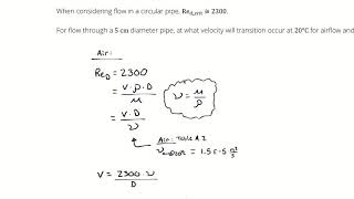 Example Problem  Critical Reynolds Number [upl. by Aela]