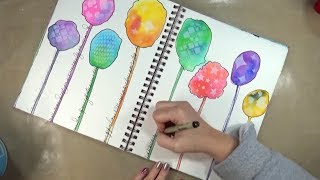 Easy Watercolor Trees  Whimsical Art Journal with Prima Watercolor Confections [upl. by Alanson60]