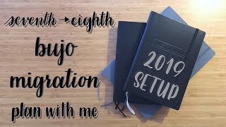 Plan With Me  Migration Process  2019 Setup  Seventh into Eighth Bullet Journal [upl. by Akers544]