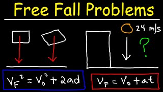 Free Fall Physics Problems  Acceleration Due To Gravity [upl. by Tnarb914]