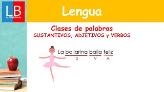 Clases de palabras SUSTANTIVOS VERBOS Y ADJETIVOS✔👩‍🏫 PRIMARIA [upl. by Portwin668]