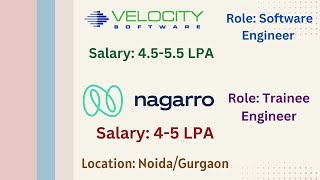 Velocity Software  Nagarro Off Campus Hiring Graduates for Software Engineer and Trainee Engineer [upl. by Settera]