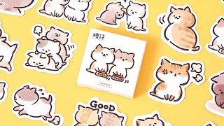 How to make kawaii stickers at your homeDIY cute cat stickersHomemade stickers [upl. by Imoyn]