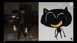 Big Headed Cartoon Cat But Reverse [upl. by Yanad]