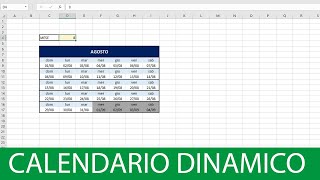 CALENDARIO DINAMICO  Excel Tutorial [upl. by Xylon617]